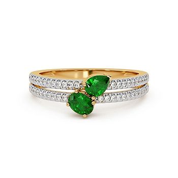 Stardust Leaf Pathways Gemstone Ring