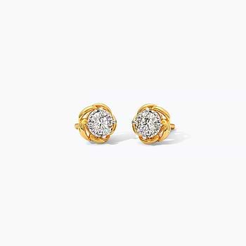 Floral Solitaire Stud Earrings