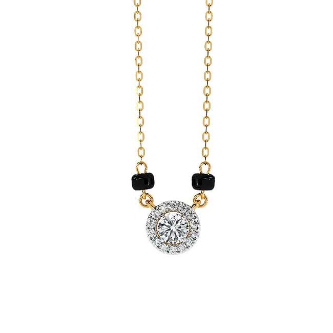 Solitaire diamond mangalsutra with price on sale