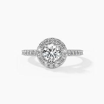 Round Halo Solitaire Ring