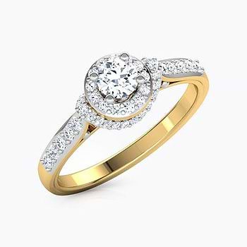 Kyra Halo Solitaire Ring