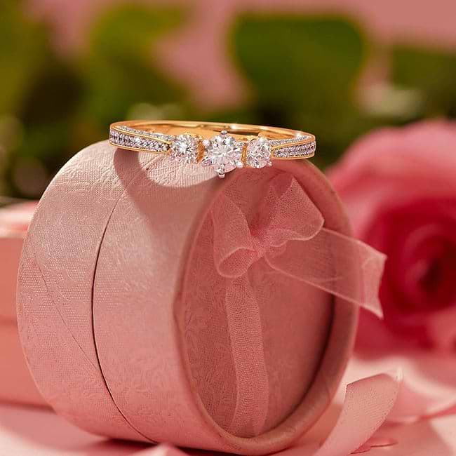 Shop Julia Three Stone Solitaire Ring Online CaratLane US