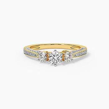 Julia Three Stone Solitaire Ring