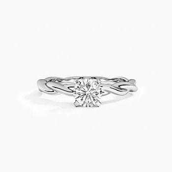 Twisted Petite Solitaire Ring