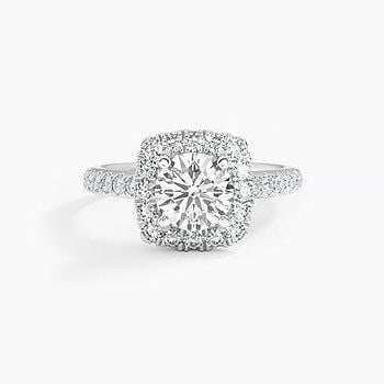 Sharp Halo Solitaire Ring