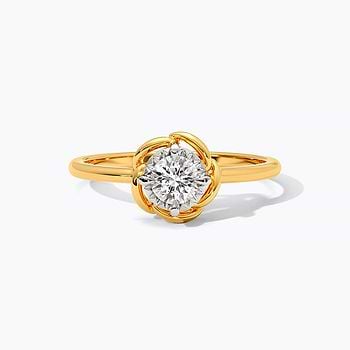 Floral Solitaire Ring