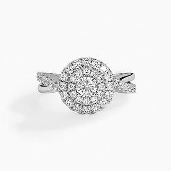 Twine Double Halo Solitaire Ring