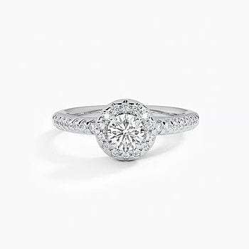 Clasp Halo Solitaire Ring