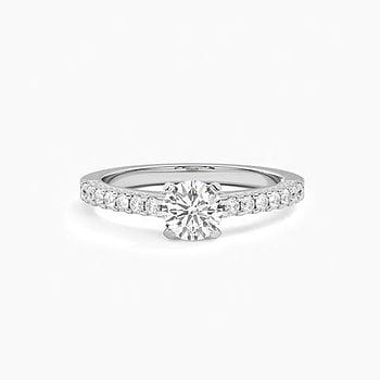 Discrete Glance Solitaire Ring