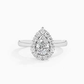 Fancy Halo Petite Solitaire Ring