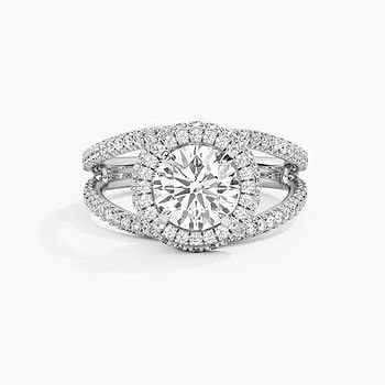 Grand Halo Solitaire Ring 