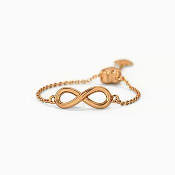 Infinity Heart Gold Flexi Ring