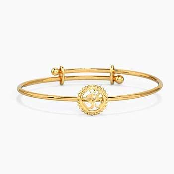 Ornate Om Baby Gold Bangle