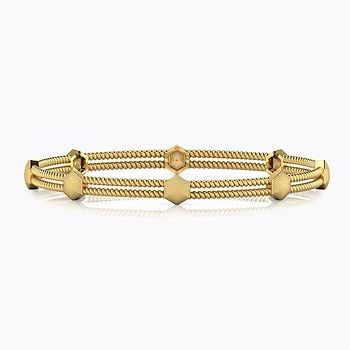 Anna Hexagon Gold Bangle