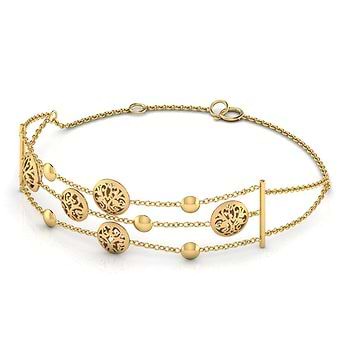 Charlotte 3 Row Gold Bracelet