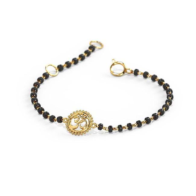 Baby gold black bead bracelets on sale