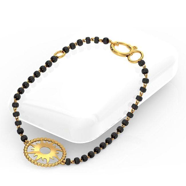 Baby hand bracelet gold with black beads discount