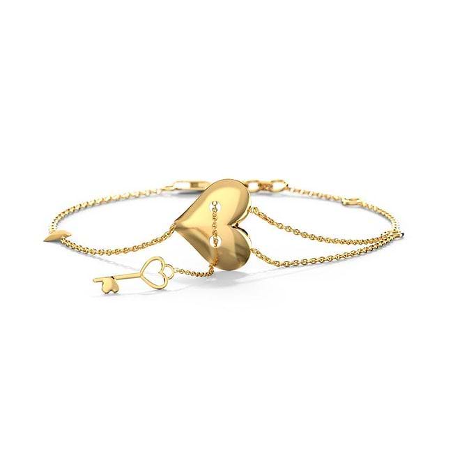 Gold bracelet with lock top