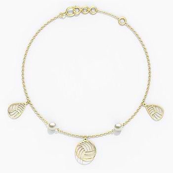 Aisha Cutout Charm Pearl Bracelet