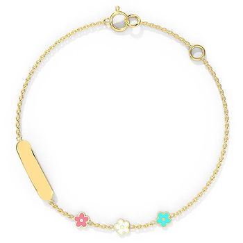Blissful Bloom Personalised Kids' Gold Bracelet