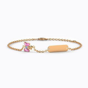 Bow Personalised Kids' Gold Bracelet