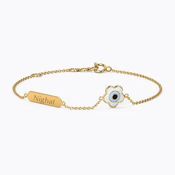 Evil Eye Personalised Gold Bracelet