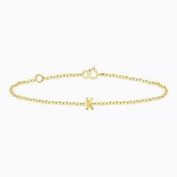 Bold Gold Alphabet K Bracelet