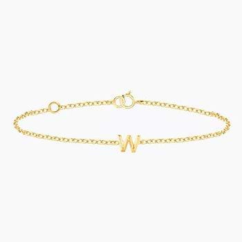 Bold Gold Alphabet W Bracelet