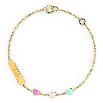 Delicate Heart Personalised Kids' Gold Bracelet