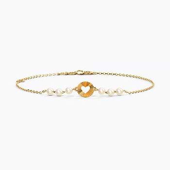 Circle Of Heart Pearl Chain Bracelet