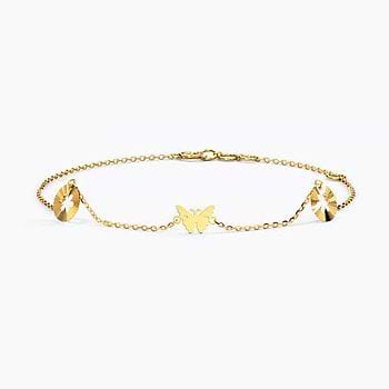 Bloom In Butterfly Gold Chain Bracelet