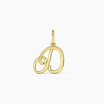 Alphabet D Cursive Gold Charm