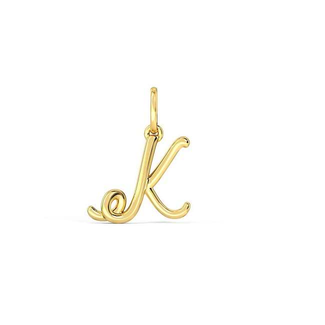 K alphabet gold pendant hotsell