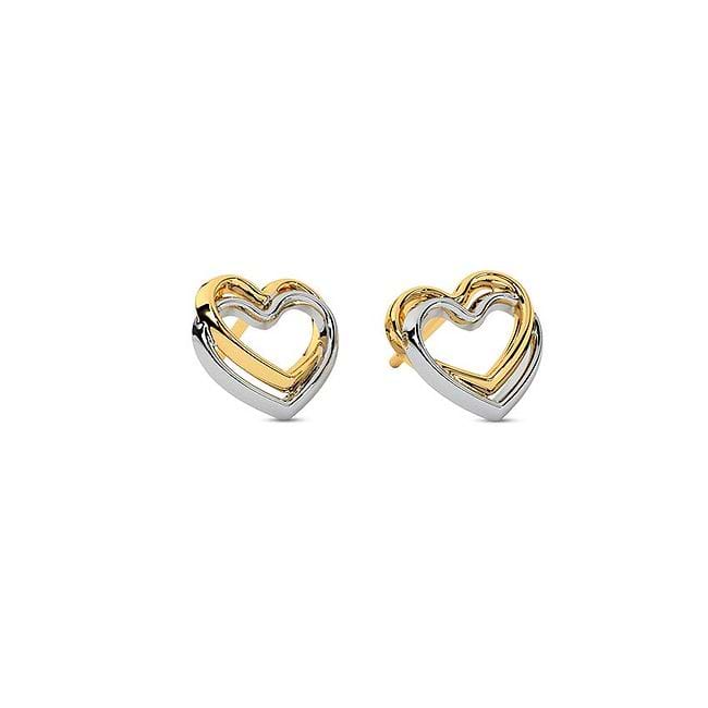 ☆TATIANA☆ Bold Heart Pearl One-Touch Earrings EC1909 Shop Two tone Heart Earring Online - CaratLane US