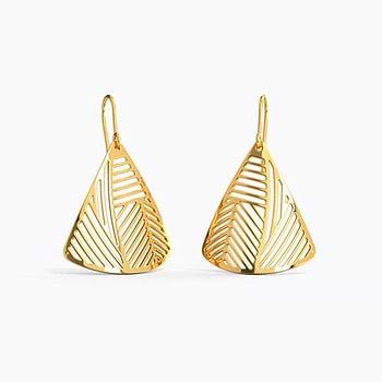 Arrowhead Drop Gold Earrings