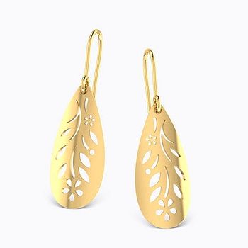 Melange Drop Gold Earrings