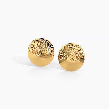 Aggie Cutout Gold Stud Earrings