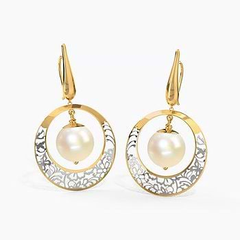 Jemma Cutout Pearl Drop Earrings