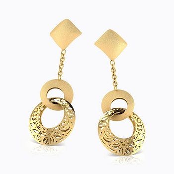 Elle Interlooped Cutout Gold Drop Earrings