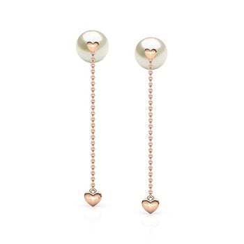 Sway Heart Pearl Drop Earrings