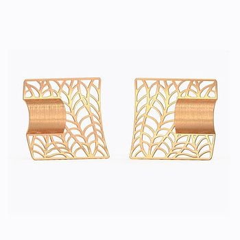 Intricate Quad Gold Stud Earrings