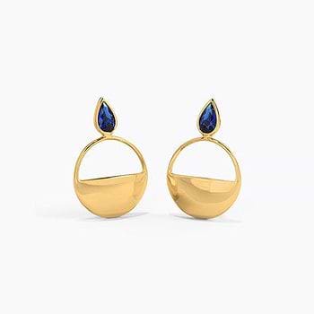 Keya Circlet Gemstone Drop Earrings