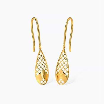 Saima Cutout Gold Drop Earrings