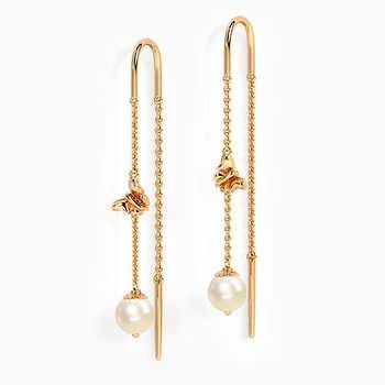 Flutter Pearl Gemstone Sui Dhaga Earrings