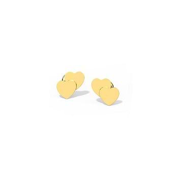 Duo Heart Kids' Gold Earrings
