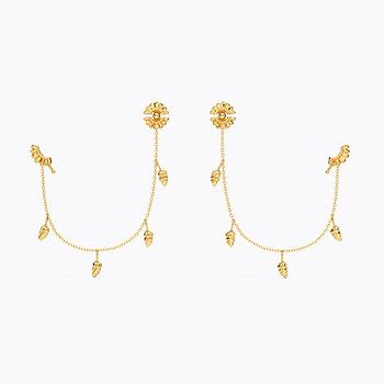 Ananya Gold Chain Ear Cuffs