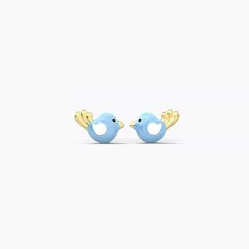 Blue Bird Kids' Gold Earrings