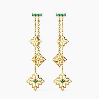 Nitara Cutout Gemstone Drop Earrings