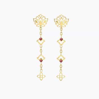 Zivah Cutout Gemstone Drop Earrings