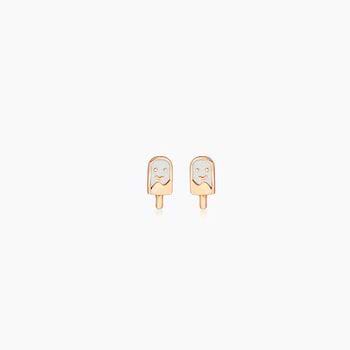 Smiling Popsicle Kids' Gold Earrings